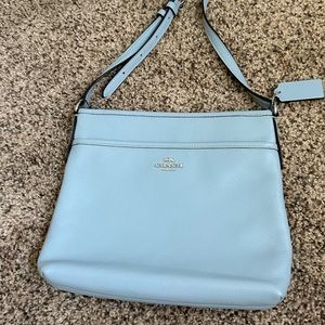 New with tag light blue leather crossbody Coach purse